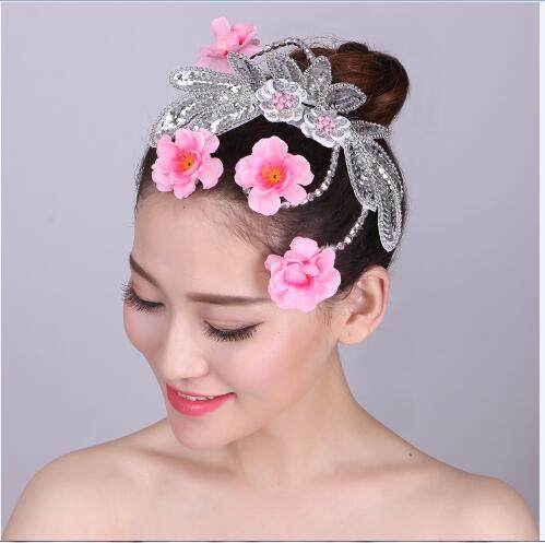 舞蹈演出头饰民族古典舞蹈头饰头花桃花梅花现代演出头花包邮