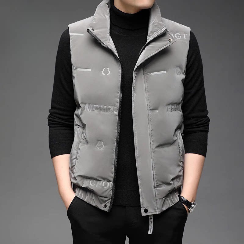 皮尔卡丹白鸭绒羽绒马甲男款秋冬季男士背心保暖羽绒服冬装外套男
