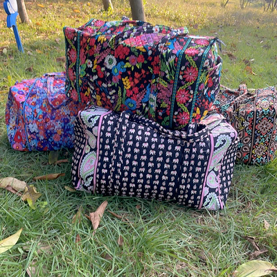 Vera Bradley 纯原经典碎花夹棉手提单肩旅行袋大容量可折叠行李
