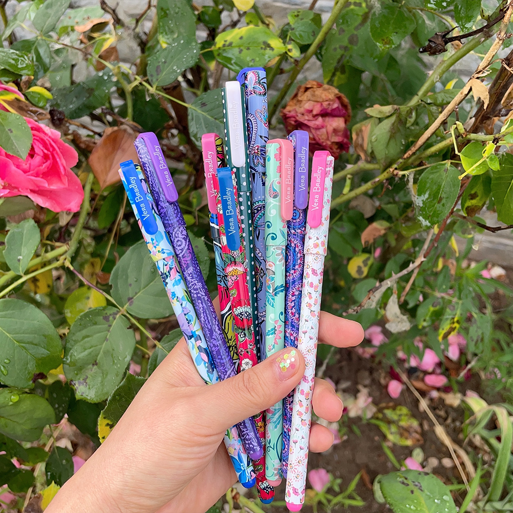 vera bradley 小清新花卉文具水性彩色荧光笔