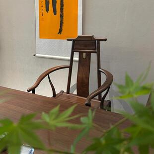 中式木茶桌2025新款北401家新美黑胡桃木茶台用岩板禅实意茶桌椅