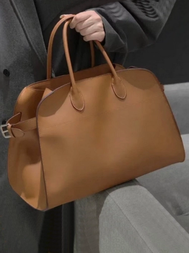 Кожаная вместительная и большая портативная сумка, воловья кожа, 2023, изысканный стиль, из натуральной кожи