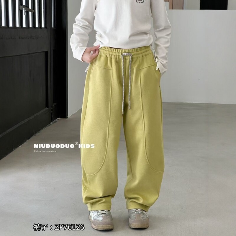 牛哆哆男童弯刀裤2025春秋女童休闲香蕉裤青少年运动卫裤子76126