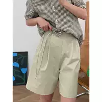 Шорты, летние штаны, высокая талия, оверсайз, свободный прямой крой