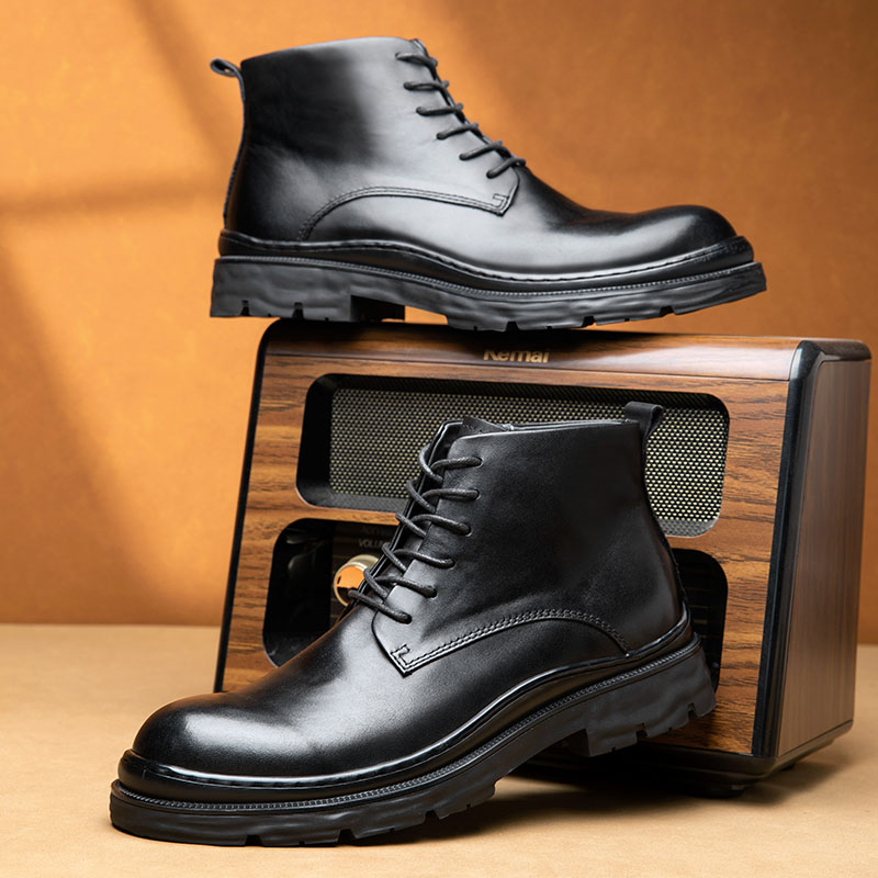 班比帝伦头层牛皮马丁靴