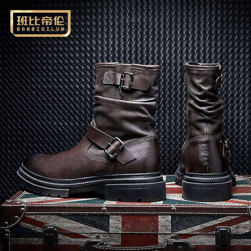 切尔西英伦高筒中帮机车马靴