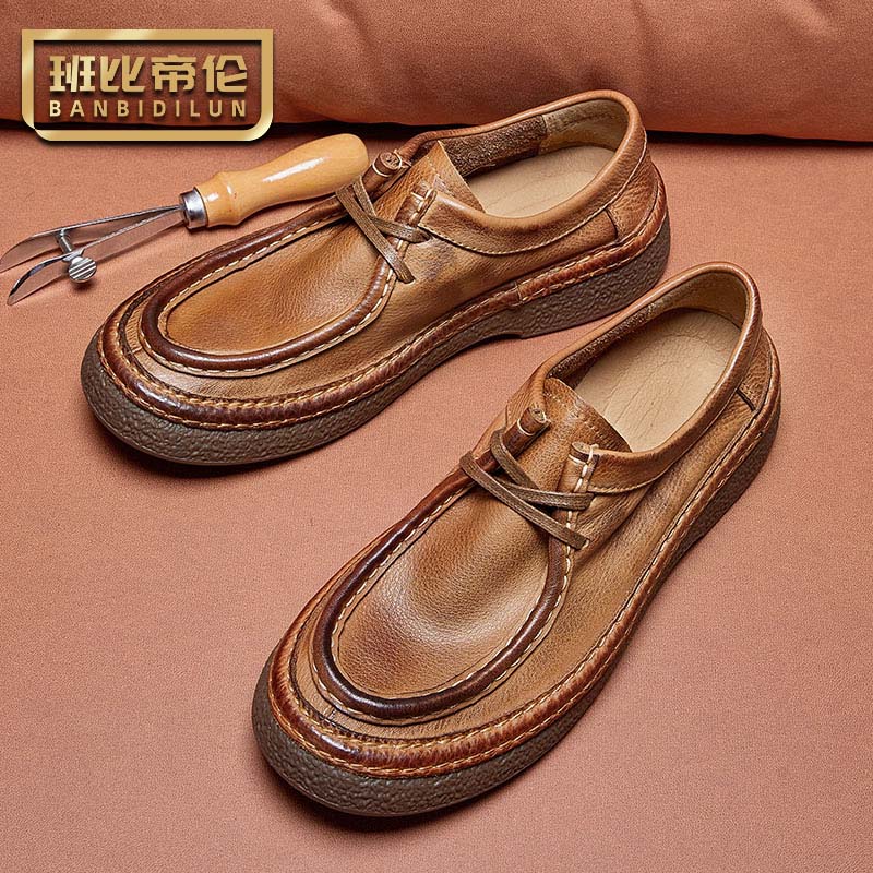 班比帝伦休闲皮鞋英伦复古