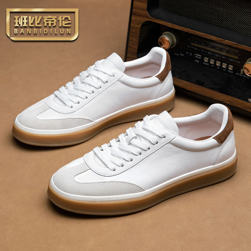 牛皮透气德训鞋男士小白鞋手工商务休闲皮鞋男真皮夏季软底板鞋潮,流行男鞋,时尚休闲鞋,淘宝优惠券,粉丝福利购,淘宝优惠卷