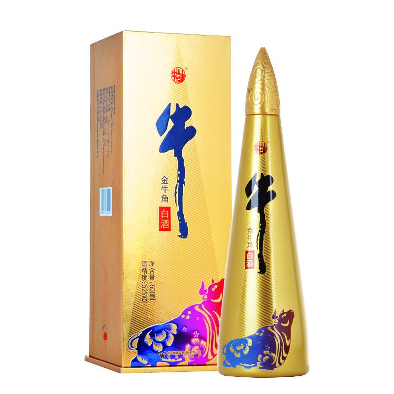 百年牛栏山 牛角尖 500ml 52度 金色 单瓶装 浓香型 白酒