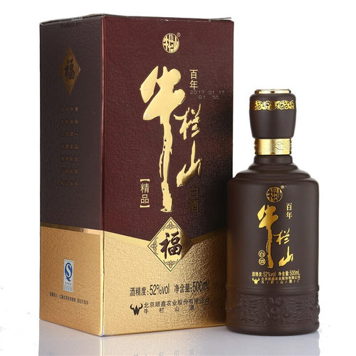 百年牛栏山北京二锅头秘酿福酒系列500ml浓香型白酒52度