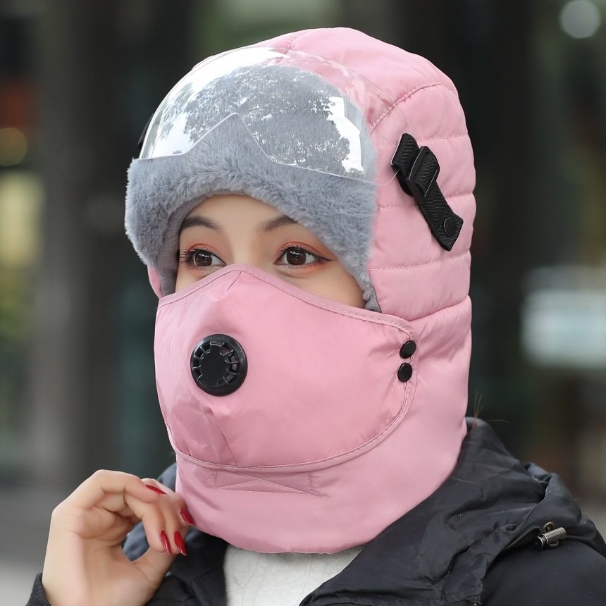 新款帽男女冬天保暖加厚眼镜雷锋帽骑车防风冬季户外中老年护耳帽