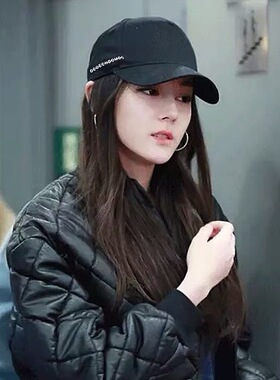 热巴明星同款潮牌帽子秋冬男女遮阳鸭舌帽休闲百搭黑色硬顶棒球帽