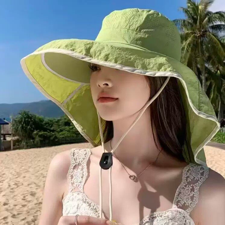 夏季UPF50+防晒大檐渔夫帽