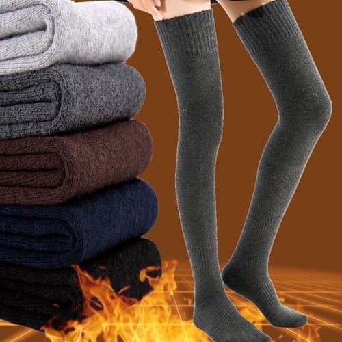 秋冬加厚长筒女毛巾袜