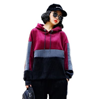 网红新款加厚双面金丝绒欧货卫衣