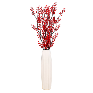 假花仿真花绢花干花花束摆件玄关花艺客厅落地红果发财果装饰插花