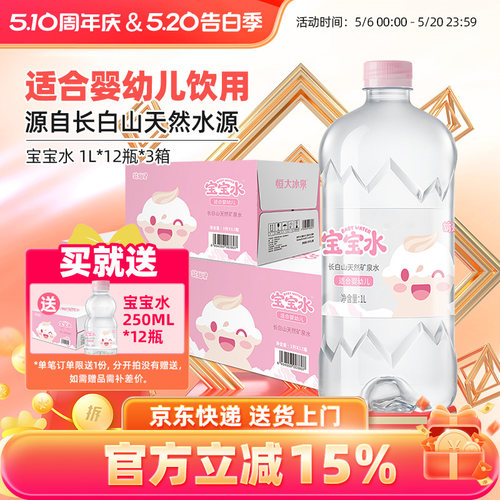 恒大冰泉矿泉水适合婴幼儿长白山