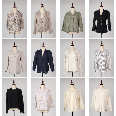 FC127古着vintage春夏中古设计款日制花色欧洲意大利复古风衬衫女