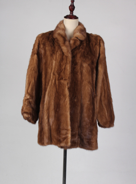 TM212-02582古着vintage冬季保暖真皮草水貂毛外套