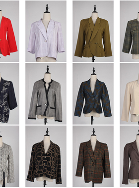 WT98古着vintage秋冬女装中古休闲通勤百搭复古风法式外套