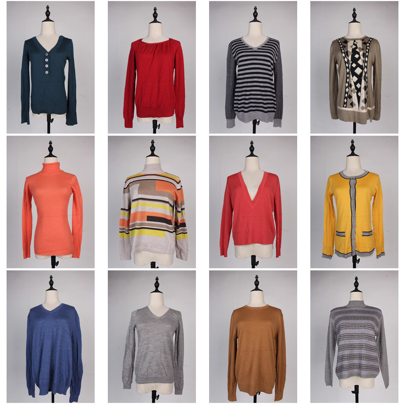 DM77古着vintage日系秋冬打底外穿基础款纯色羊毛针织衫上衣