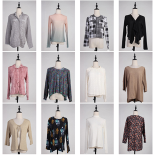 AK99古着vintage春夏中古日系复古风花色雪纺衫衬衫上衣