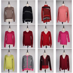 DM78古着vintage日系秋冬打底外穿基础款纯色羊毛针织衫上衣