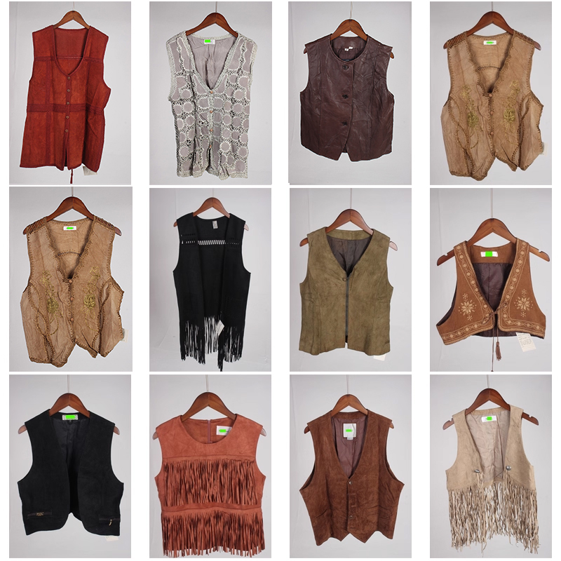 PM11古着vintage春夏中古日系花色文艺复古风马甲