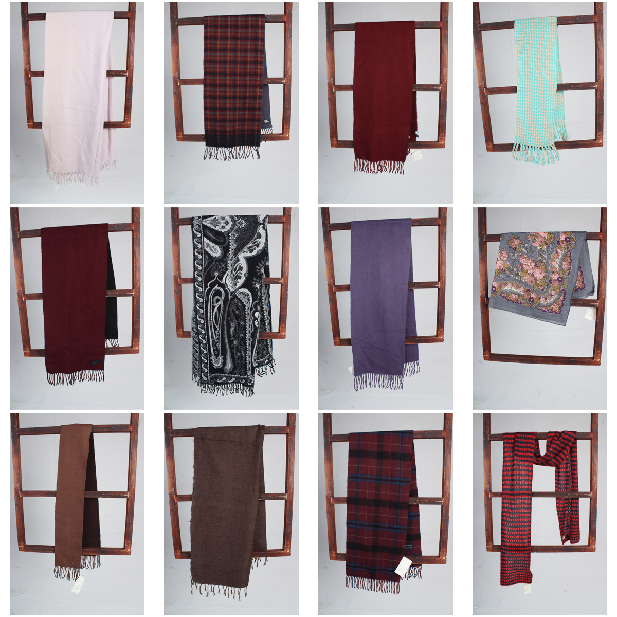 WJ170古着vintage日系秋冬羊毛呢法式意大利文艺复古风围巾披肩