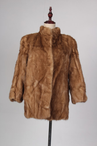 TM205-02561古着vintage冬季保暖真皮草水貂毛外套