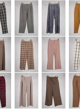 KZ171古着vintage中古日系小个子通勤复古文艺风萝卜裤九分长裤