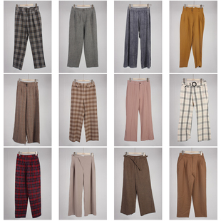 KZ171古着vintage中古日系小个子通勤复古文艺风萝卜裤 九分长裤