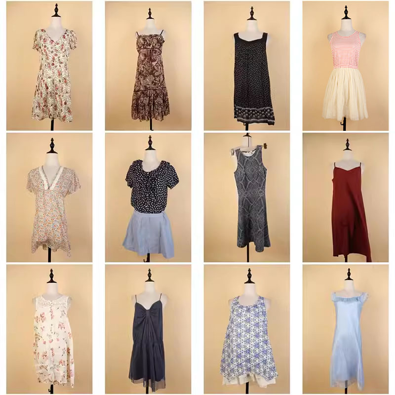 LY194古着vintage日系复古风轻熟女装日常款夏季无袖中长款连衣裙