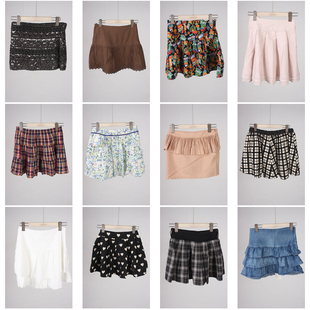 BK730古着vintage日系夏季 半身裙 短裙文艺森系甜美风碎花年轻款