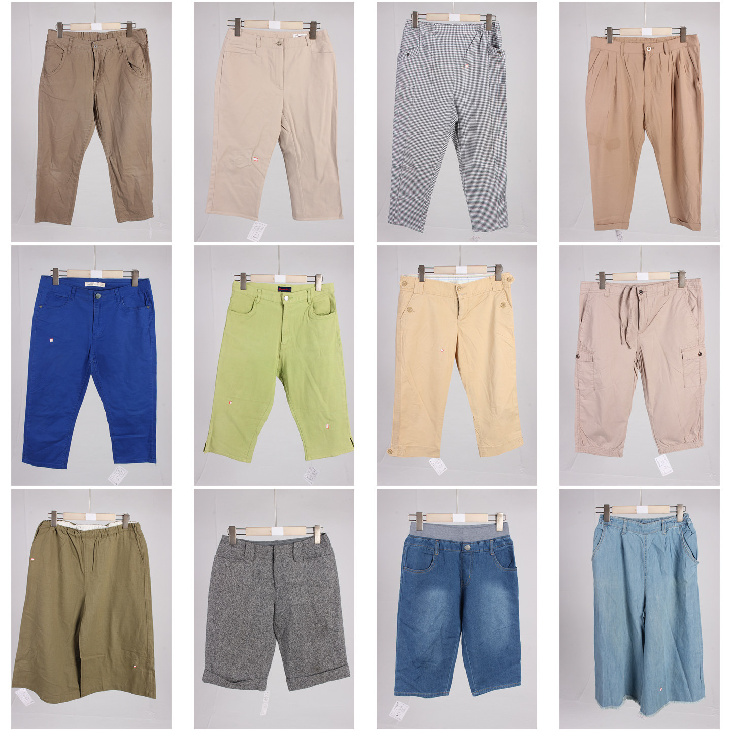 KZ194古着vintage春夏糖果色年轻款小个子日系休闲裤七分九分裤女