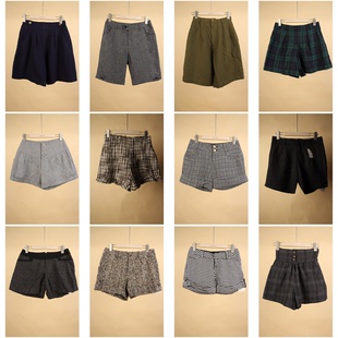 KZ117古着vintage中古日系甜美风日常休闲秋冬羊毛呢短短裤