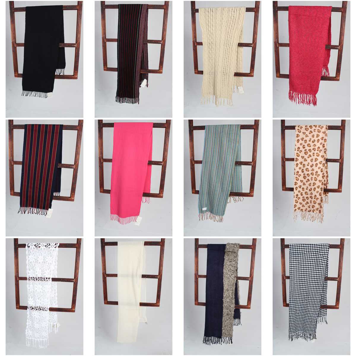 WJ203古着vintage日系秋冬羊毛呢法式意大利文艺复古风围巾披肩