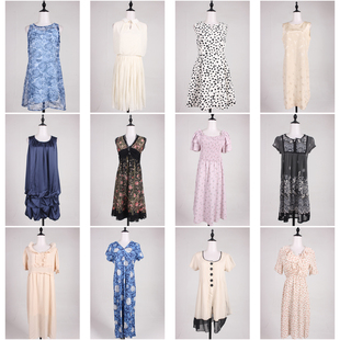 LK127古着vintage日系中古复古风法式优雅设计款中长款连衣裙女