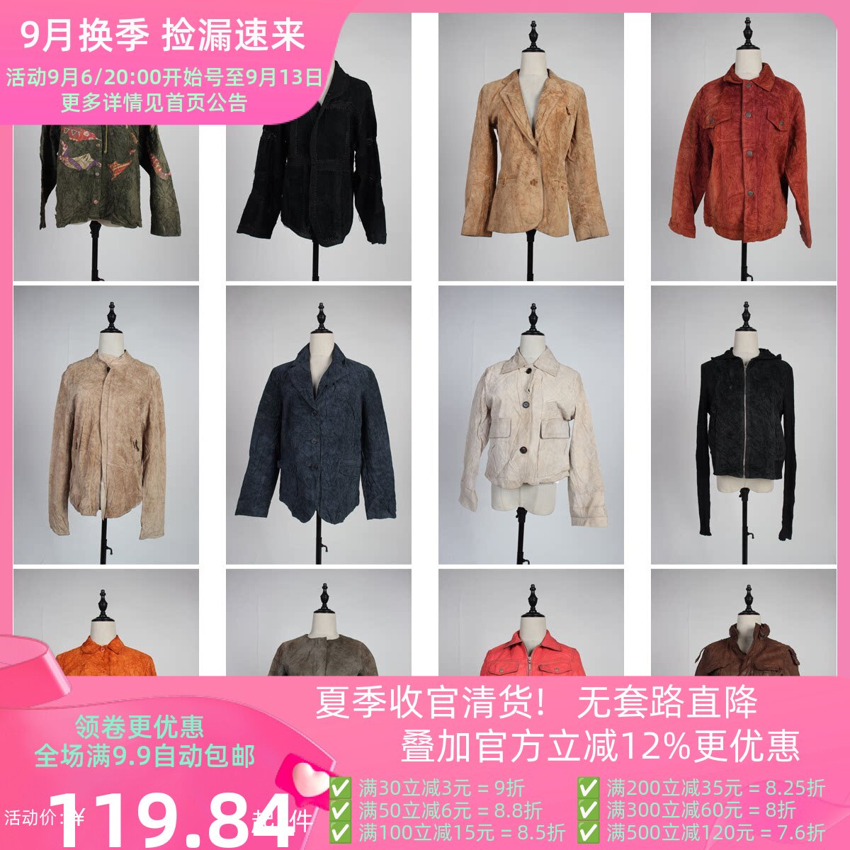 PP29古着vintage中古日系复古风做旧仿古机车款男女真皮外套皮衣