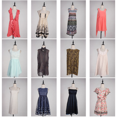 LY620古着vintage日系花色复古女装甜美风春秋季中长吊带连衣裙