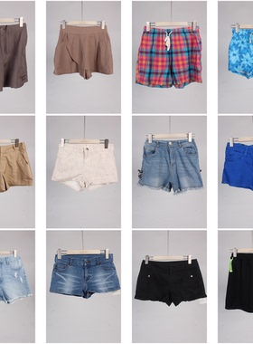 KZ63古着vintage日系夏季休闲牛仔棉质简约日常女装百搭热裤短裤