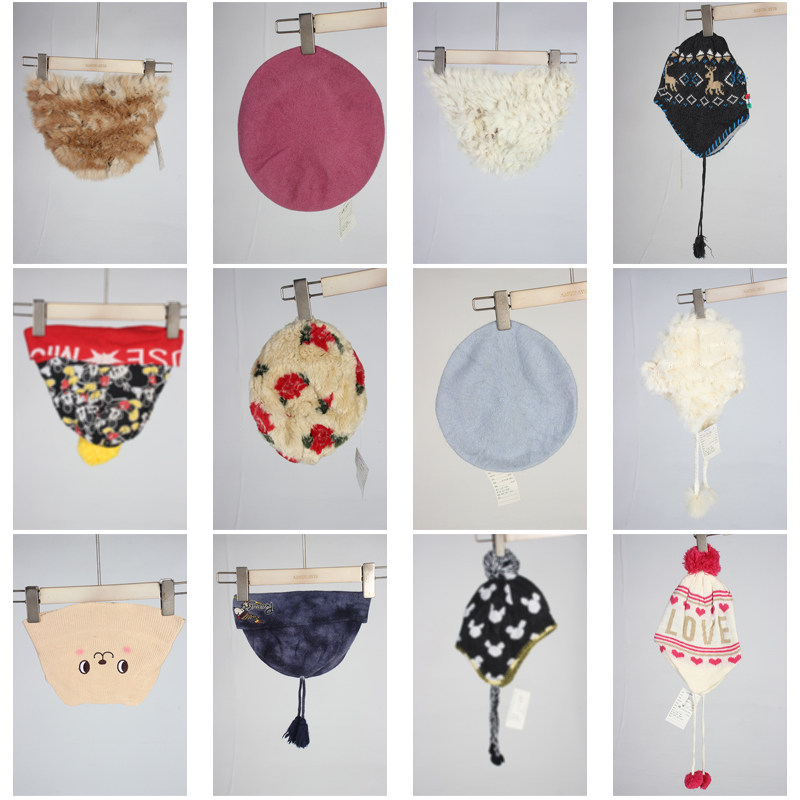 MZ124古着vintage秋冬毛线针织可爱风卡通学院风年轻款百搭帽子