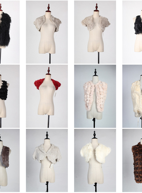 TM456古着vintage日系秋冬真皮草狐毛貂毛羚羊毛兔毛马甲