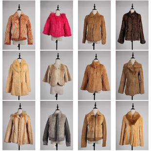 TM476古着vintage日系冬季 保暖真皮草兔毛外套