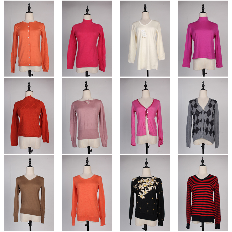 DM80古着vintage日系秋冬打底外穿基础款纯色羊毛针织衫上衣