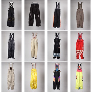 HX8古着vintage冬季户外防风保暖男女式运动风背带裤滑雪裤