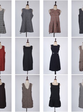 BX36古着vintage日系文艺森系复古风春秋无袖中长款背心裙连衣裙