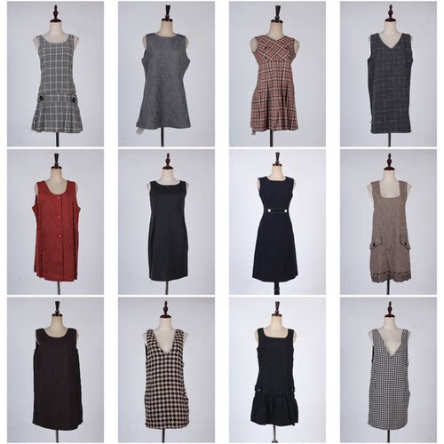 BX36古着vintage日系文艺森系复古风春秋无袖中长款背心裙连衣裙