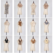 WJ417古着vintage日系秋冬真皮草兔毛毛领围巾