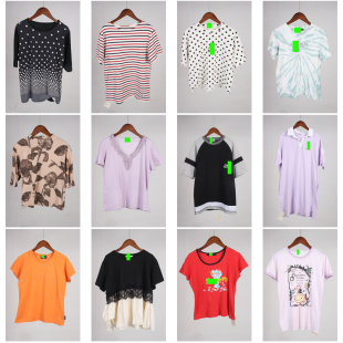 上衣 休闲复古风百搭圆领短袖 XT859古着vintage夏季 美式